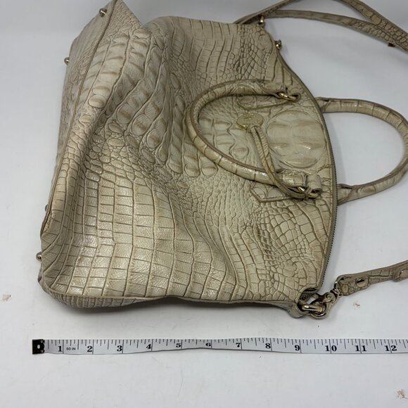 Brahmin cream Duxbury satchel bag embossed leather - Picture 15 of 16